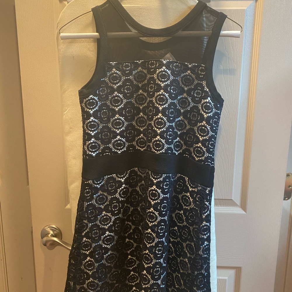 Black Sally Miller black and white lace dress girls size 14 worn twice